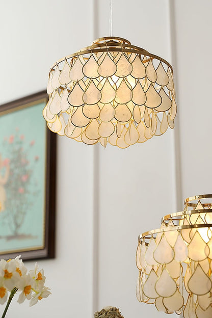 Teardrops Capiz Chandelier - view 4 | morylighting