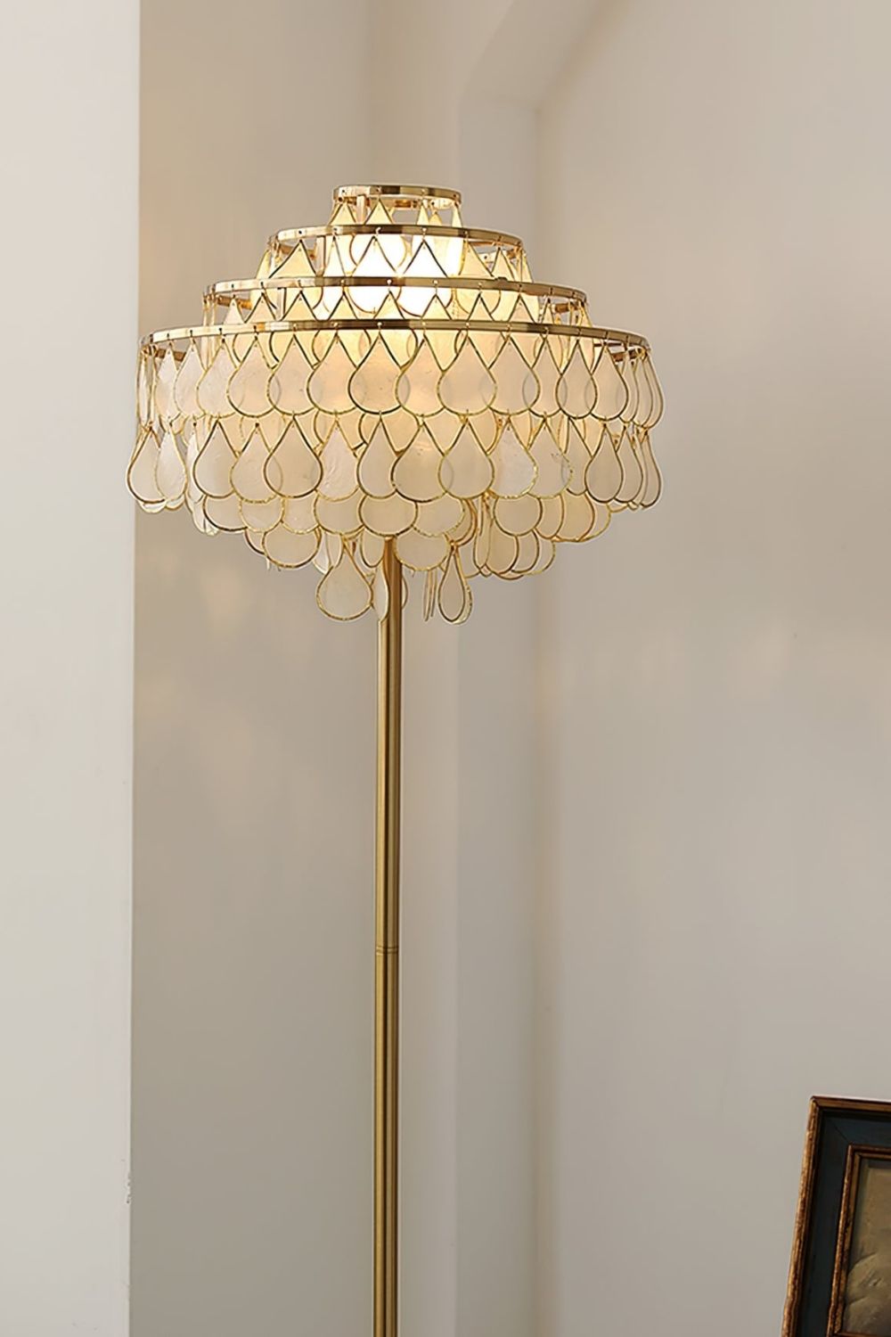 Teardrops Capiz Floor Lamp - view 3 | morylighting