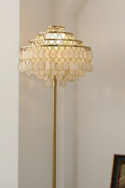 Teardrops Capiz Floor Lamp - view 3 | morylighting
