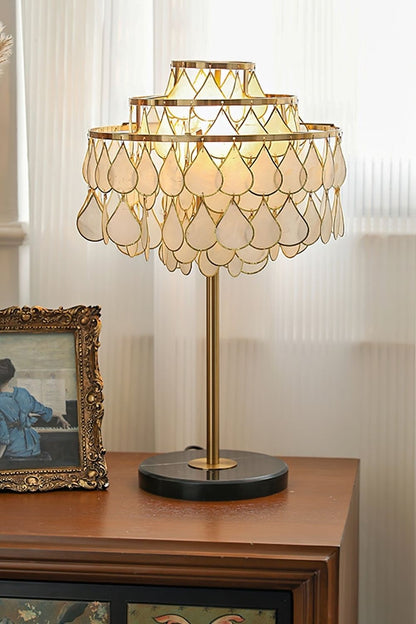 Teardrops Capiz Table Lamp - view 5 | morylighting