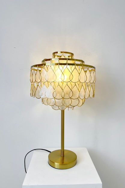 Teardrops Capiz Table Lamp - view 3 | morylighting