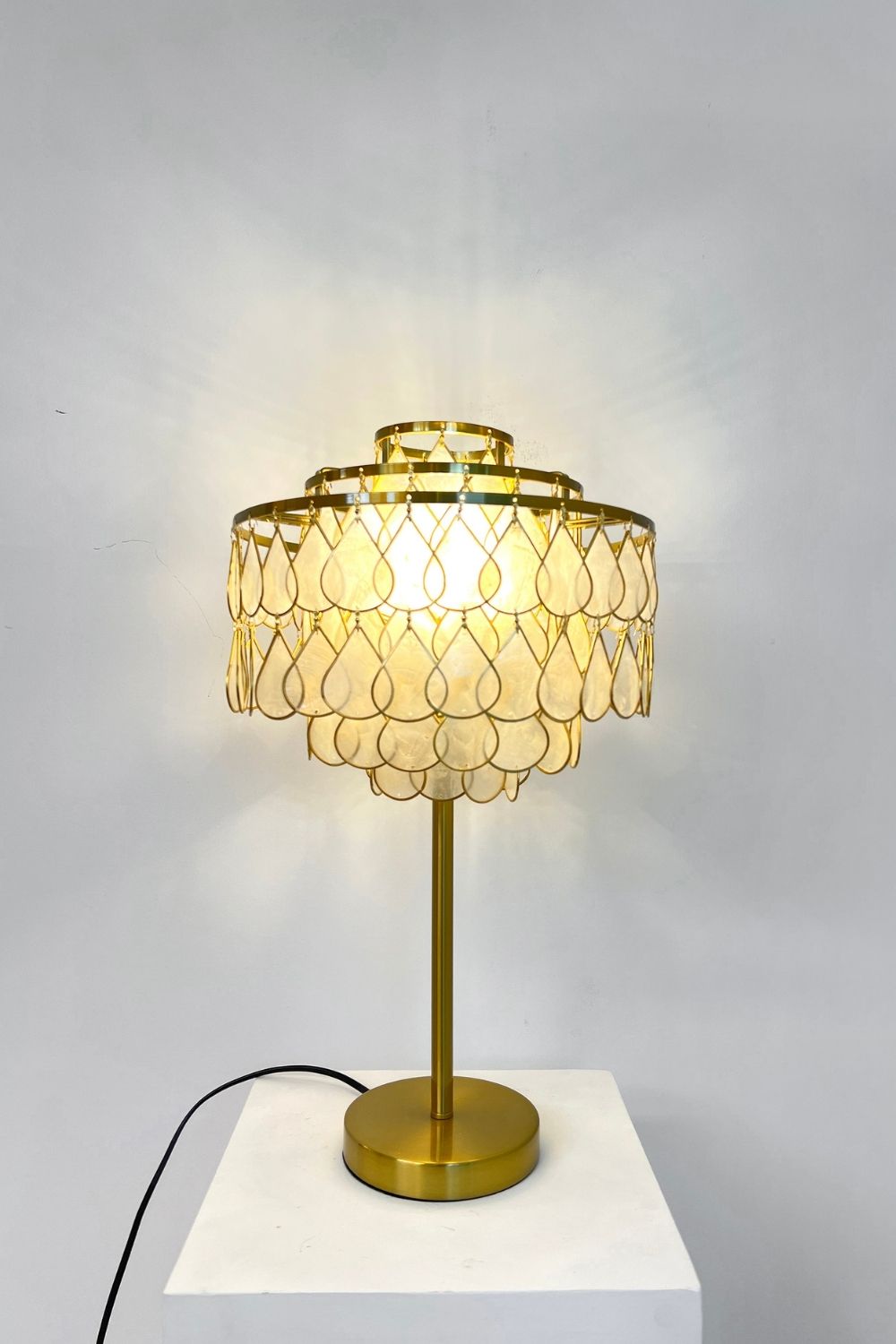 Teardrops Capiz Table Lamp - view 2 | morylighting