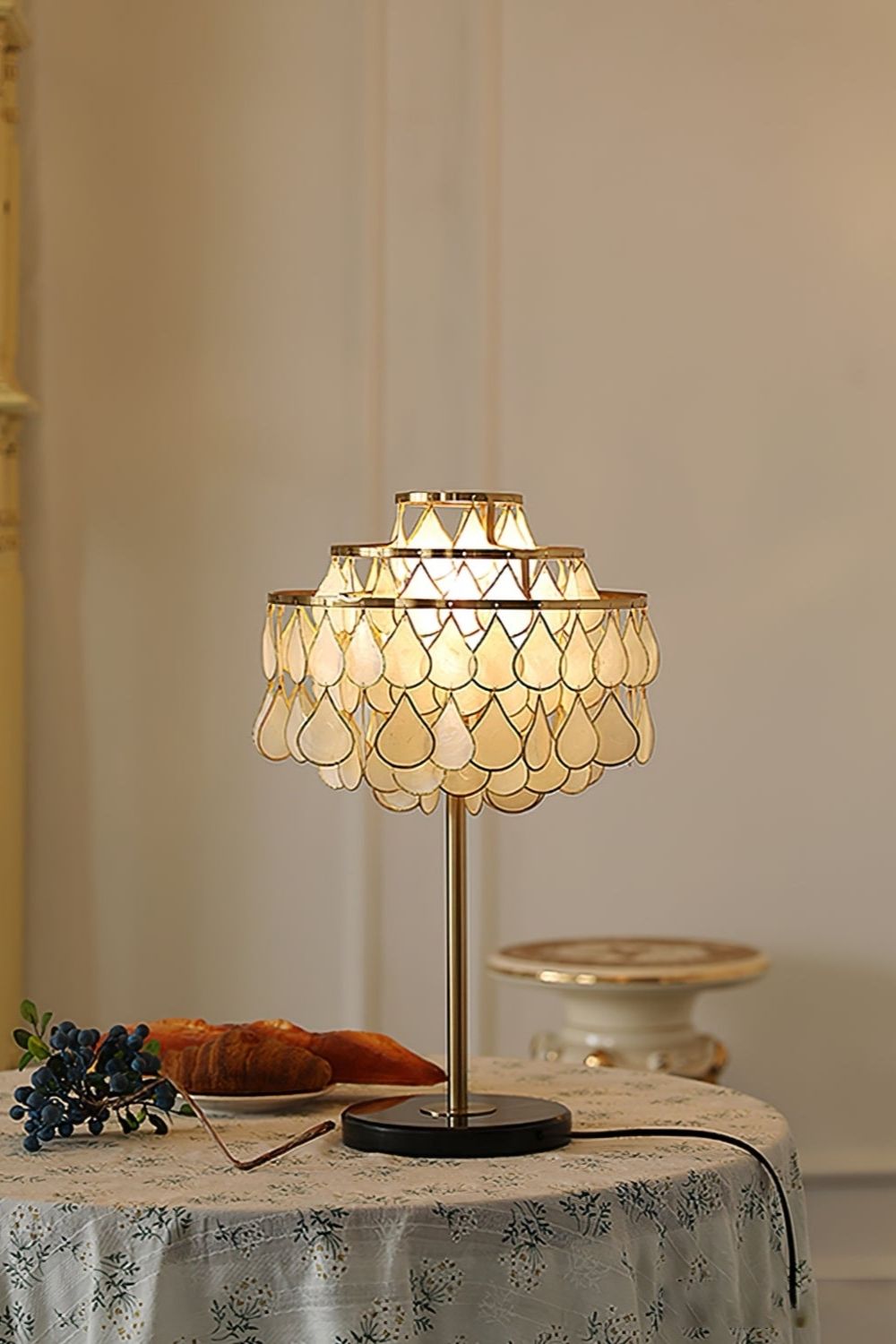 Teardrops Capiz Table Lamp - view 6 | morylighting