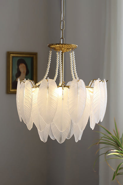 Texture Glass Leaf Chandelier - morylighting