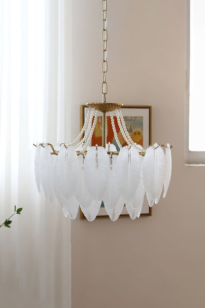 Texture Glass Leaf Chandelier - morylighting