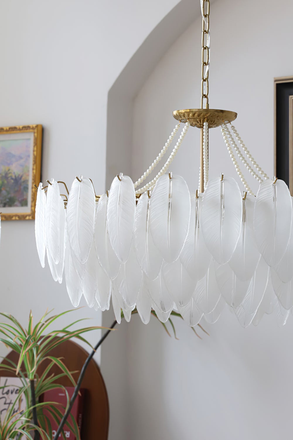 Texture Glass Leaf Chandelier - morylighting