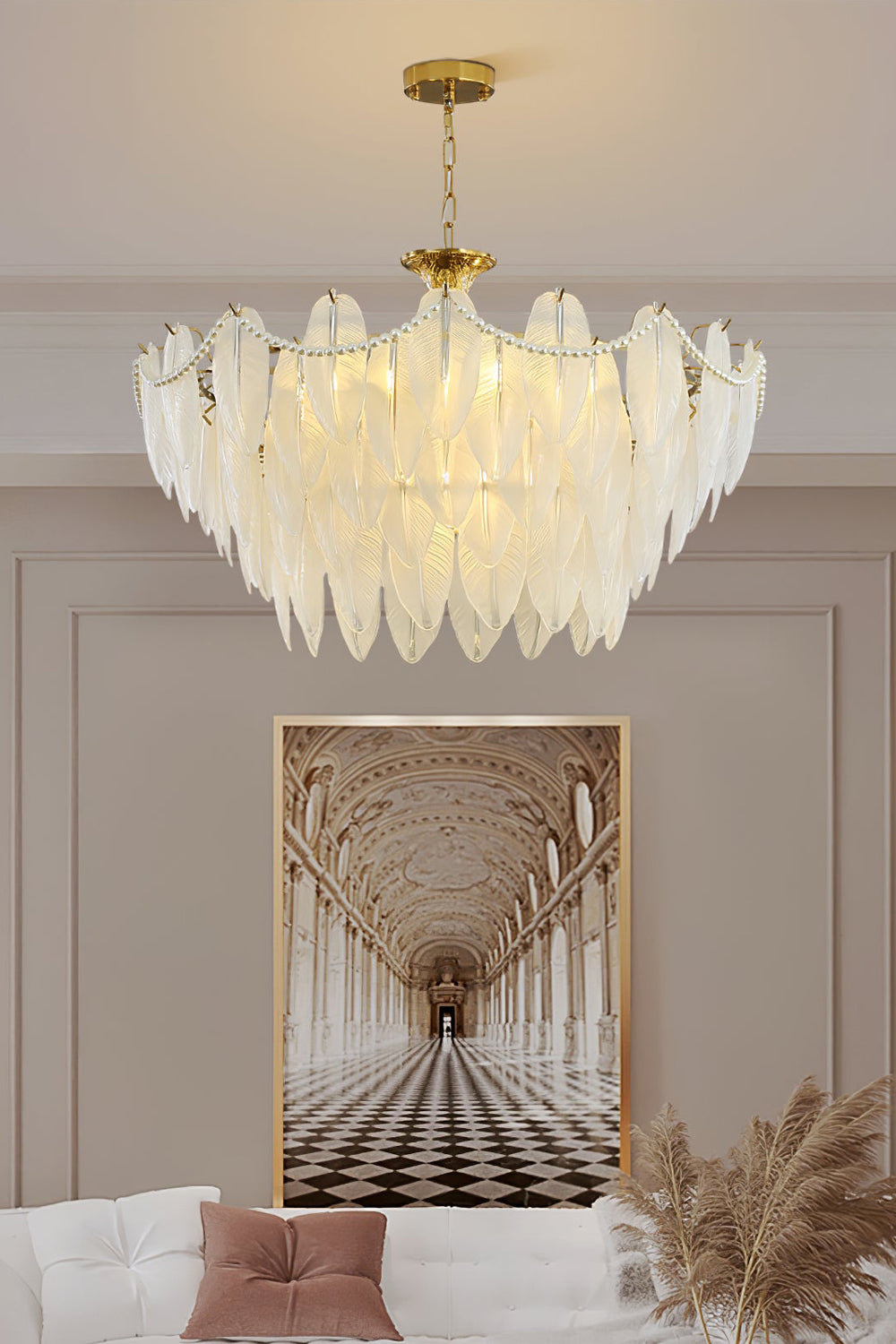 Texture Glass Leaf Chandelier - morylighting
