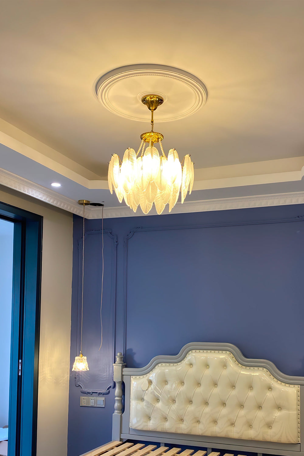 Texture Glass Leaf Chandelier - morylighting