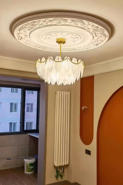 Texture Glass Leaf Chandelier - morylighting