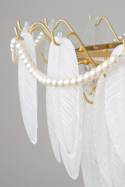 Texture Glass Leaf Chandelier - morylighting