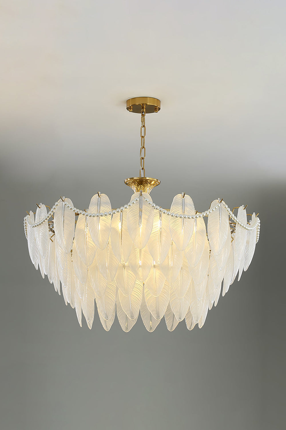 Texture Glass Leaf Chandelier - morylighting