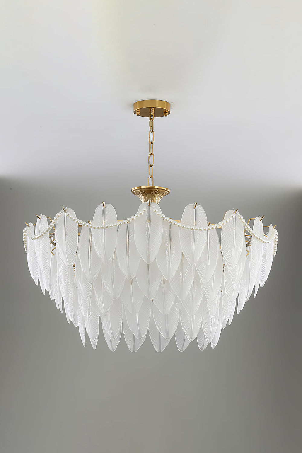 Texture Glass Leaf Chandelier - morylighting