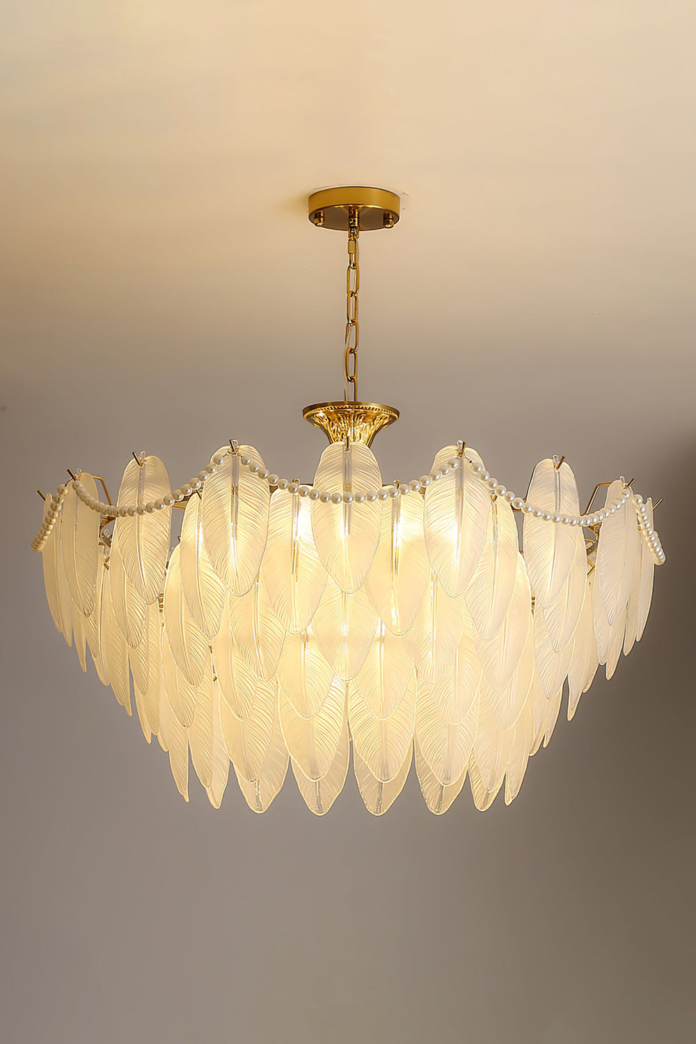 Texture Glass Leaf Chandelier - morylighting