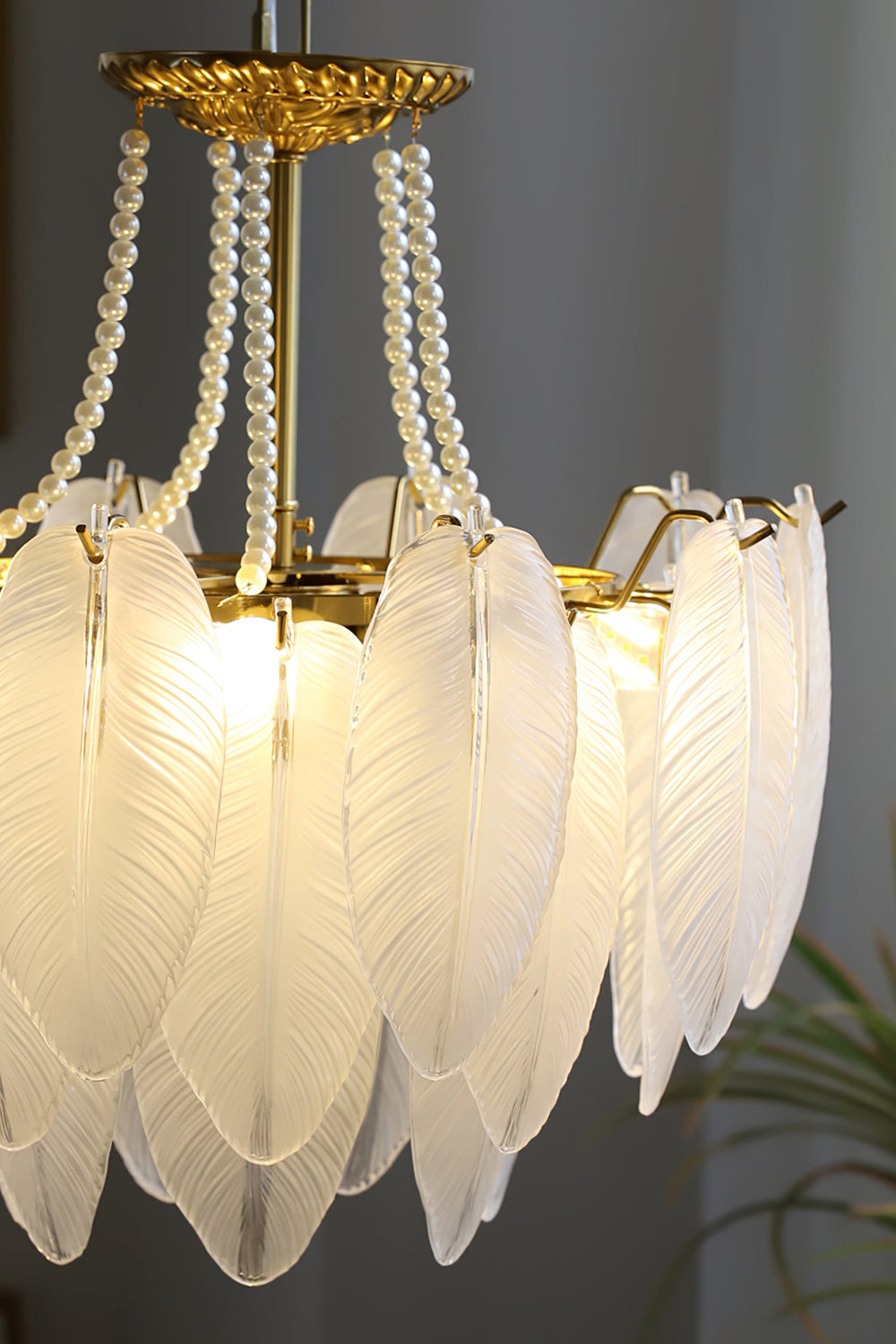 Texture Glass Leaf Chandelier - morylighting