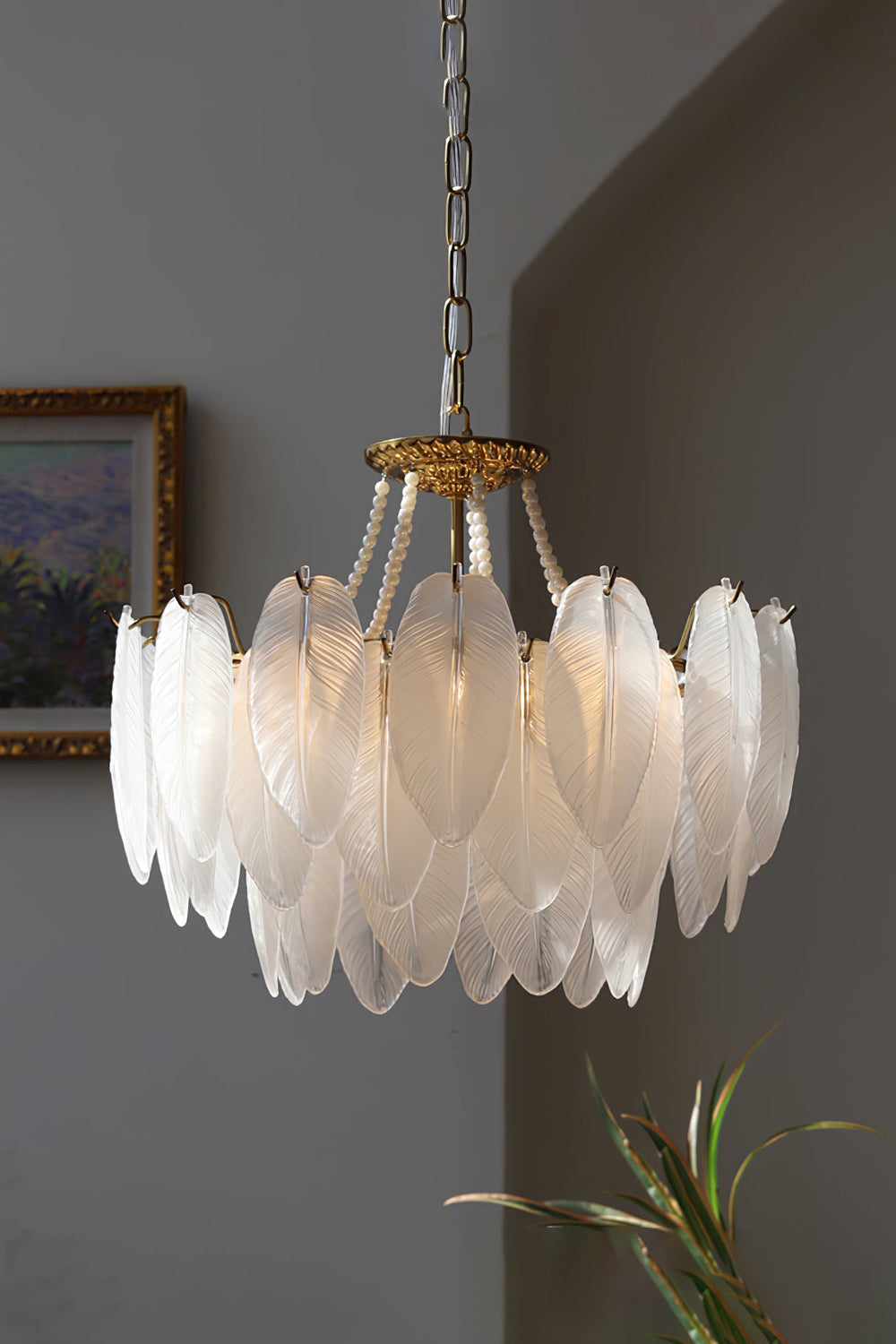 Texture Glass Leaf Chandelier - morylighting