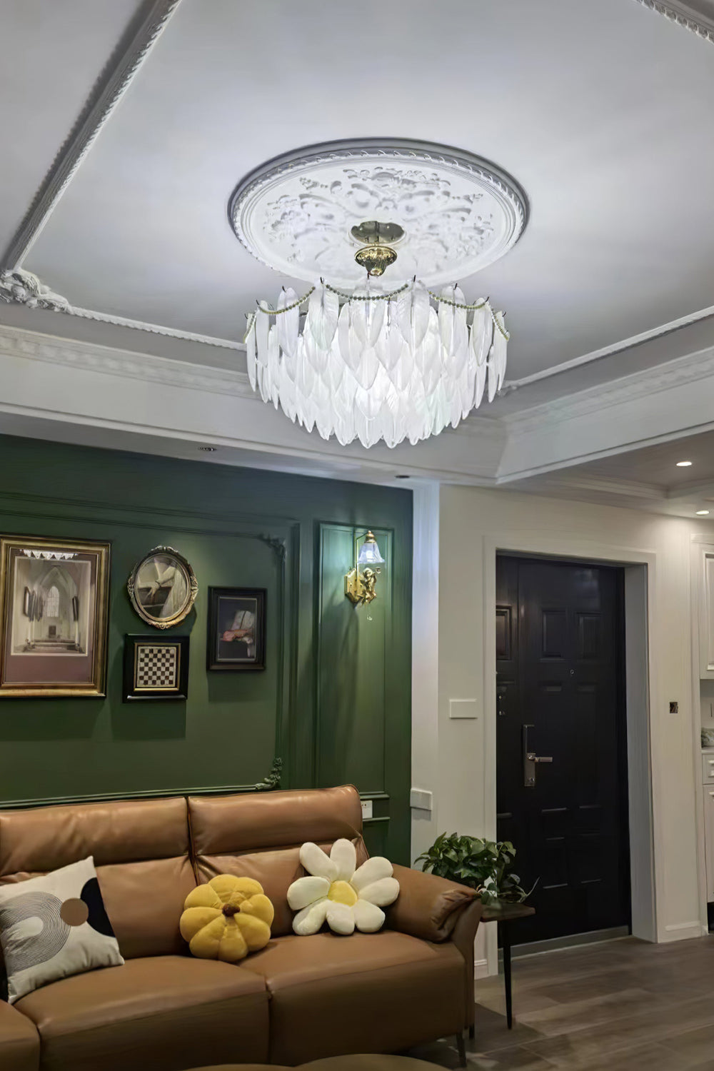 Texture Glass Leaf Chandelier - morylighting