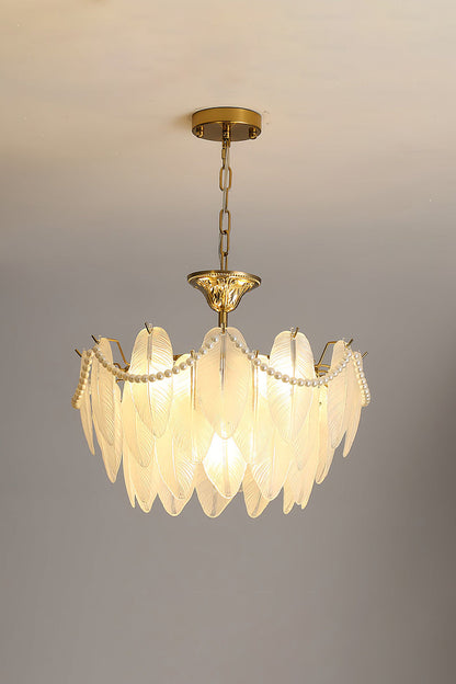 Texture Glass Leaf Chandelier - morylighting