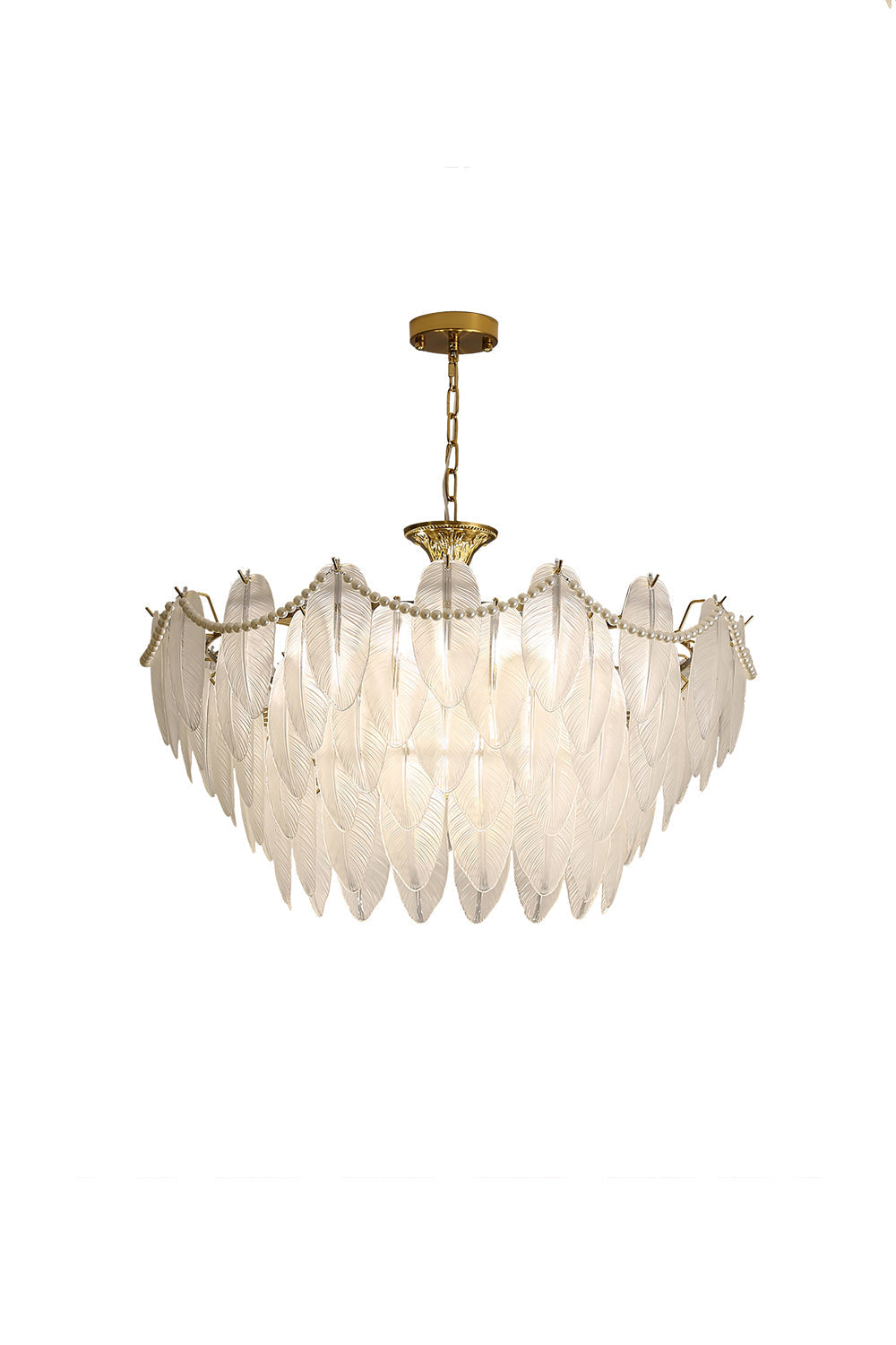 Texture Glass Leaf Chandelier - morylighting