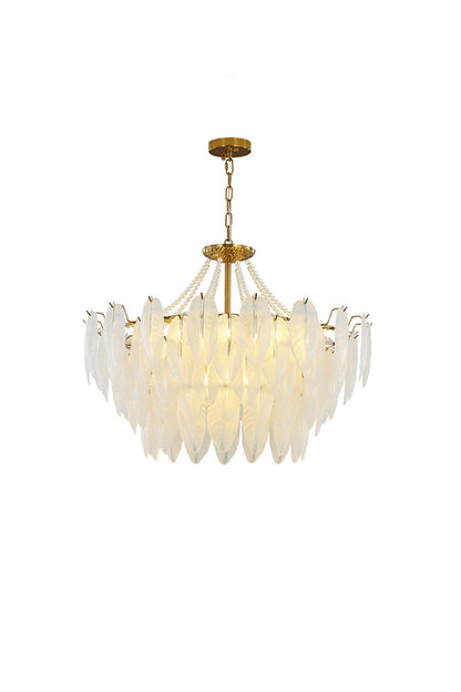 Texture Glass Leaf Chandelier - morylighting