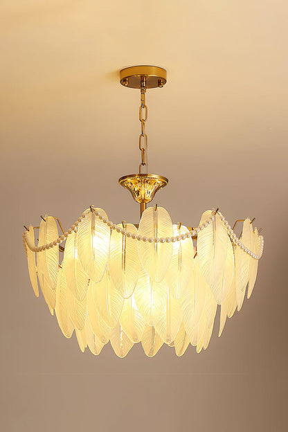 Texture Glass Leaf Chandelier - morylighting