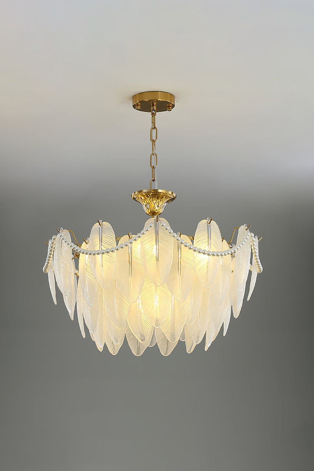 Texture Glass Leaf Chandelier - morylighting