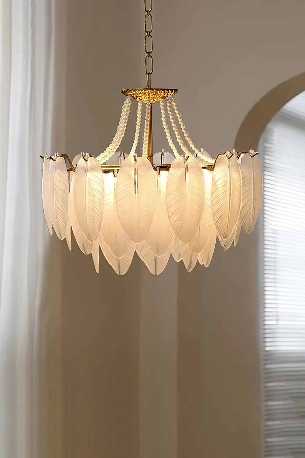 Texture Glass Leaf Chandelier - morylighting