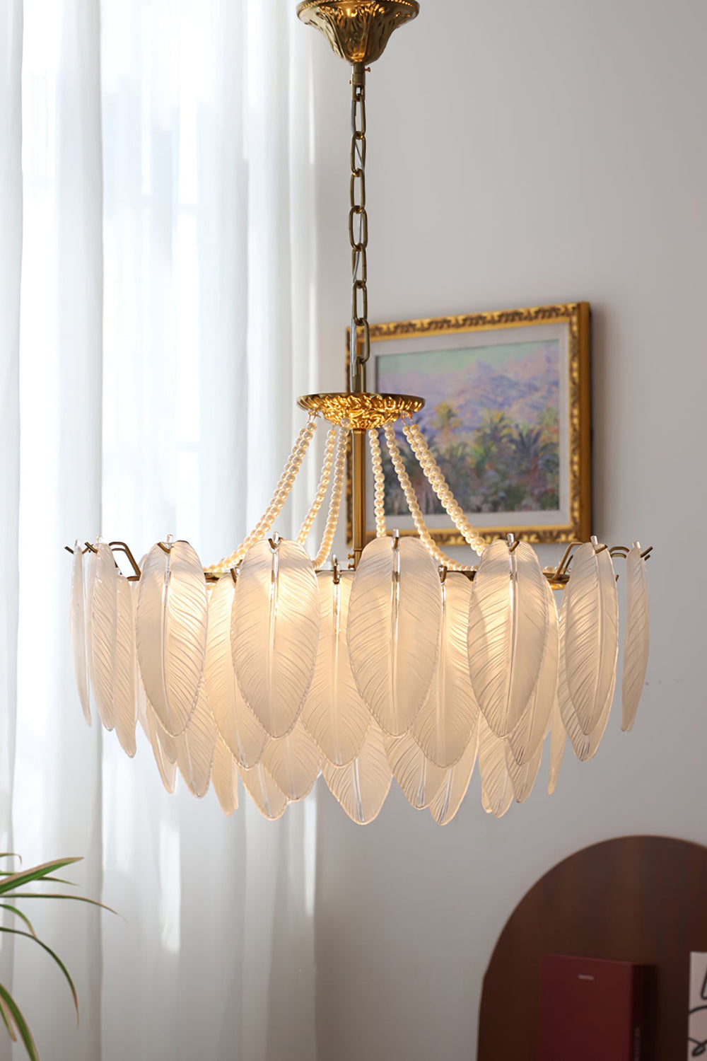 Texture Glass Leaf Chandelier - morylighting