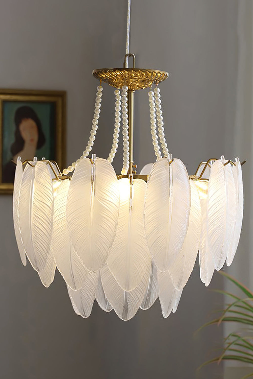 Texture Glass Leaf Chandelier - morylighting