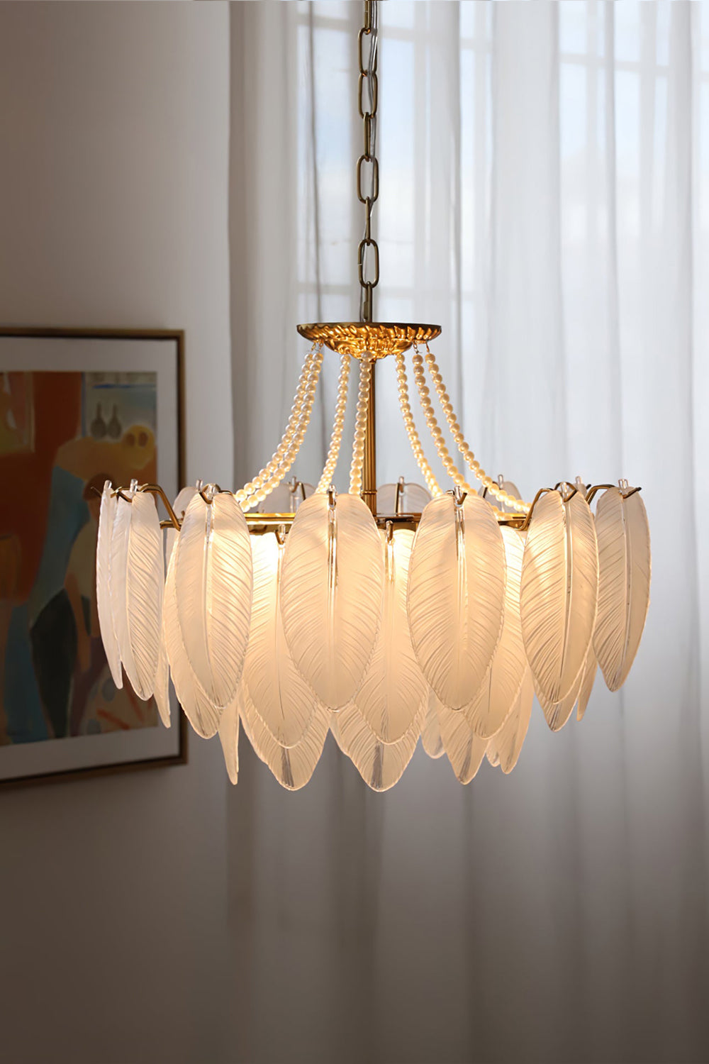 Texture Glass Leaf Chandelier - morylighting