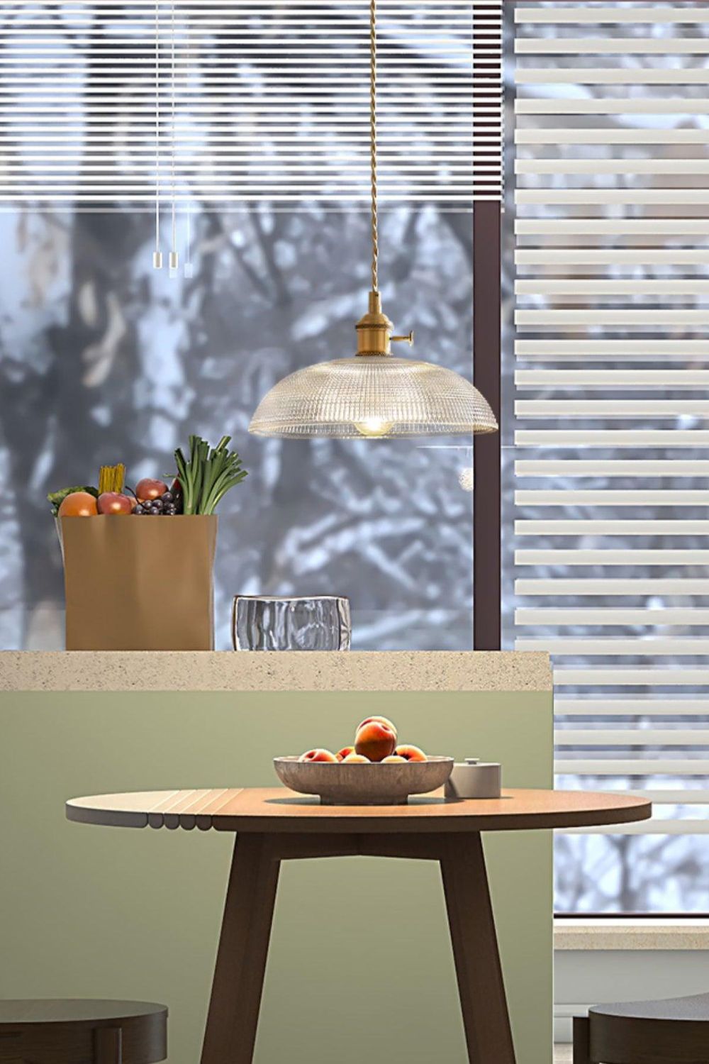 Textured Dome Glass Pendant Light - view 5 | morylighting