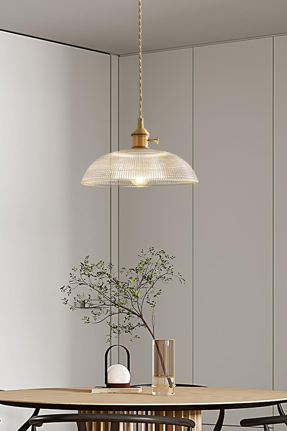 Textured Dome Glass Pendant Light - view 4 | morylighting