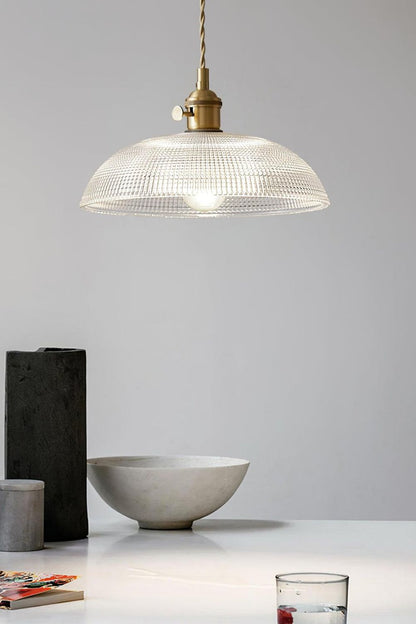 Textured Dome Glass Pendant Light - view 3 | morylighting