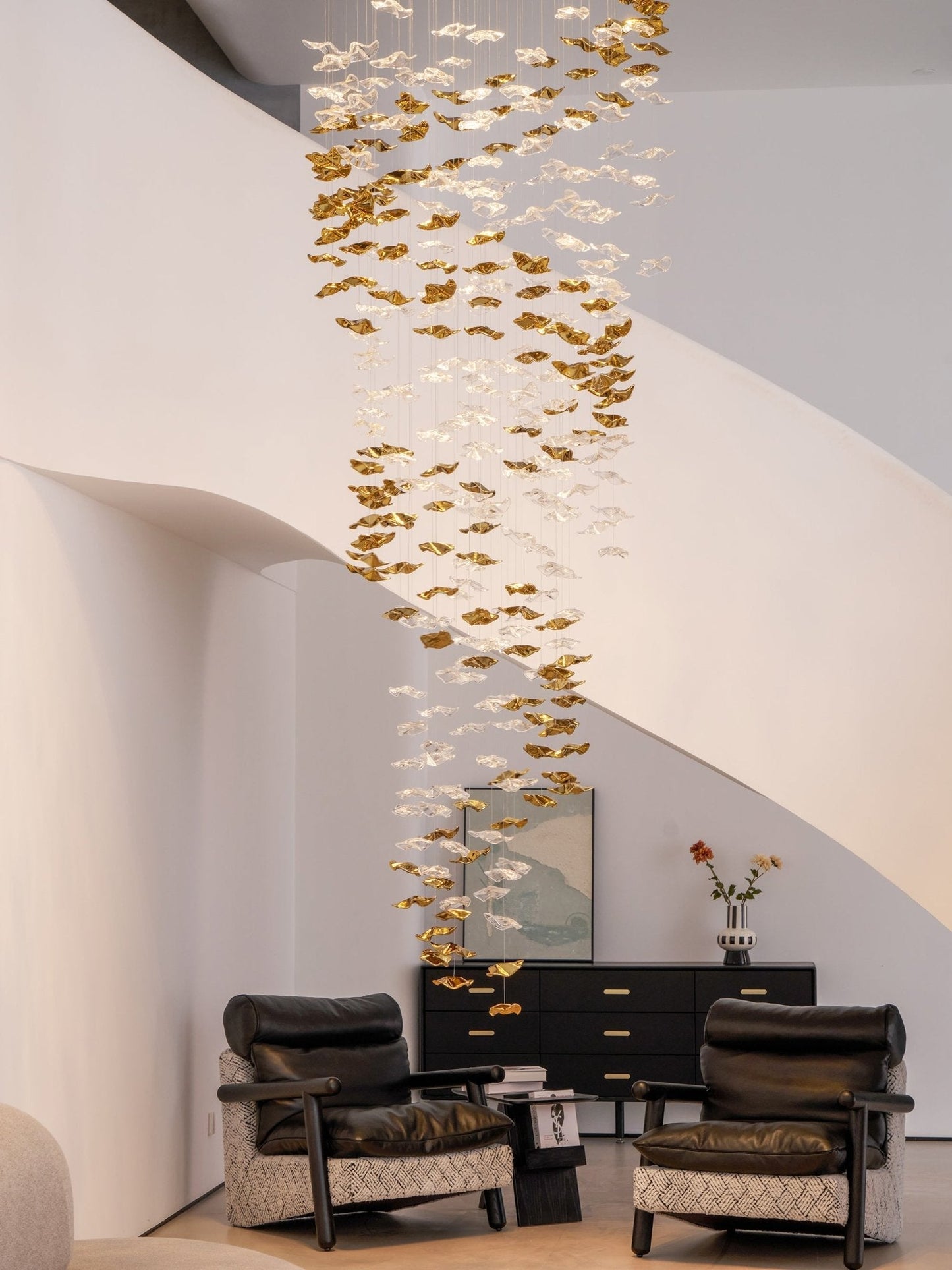 Galaxy Tidal Art Glass Crystal Spiral Chandelier