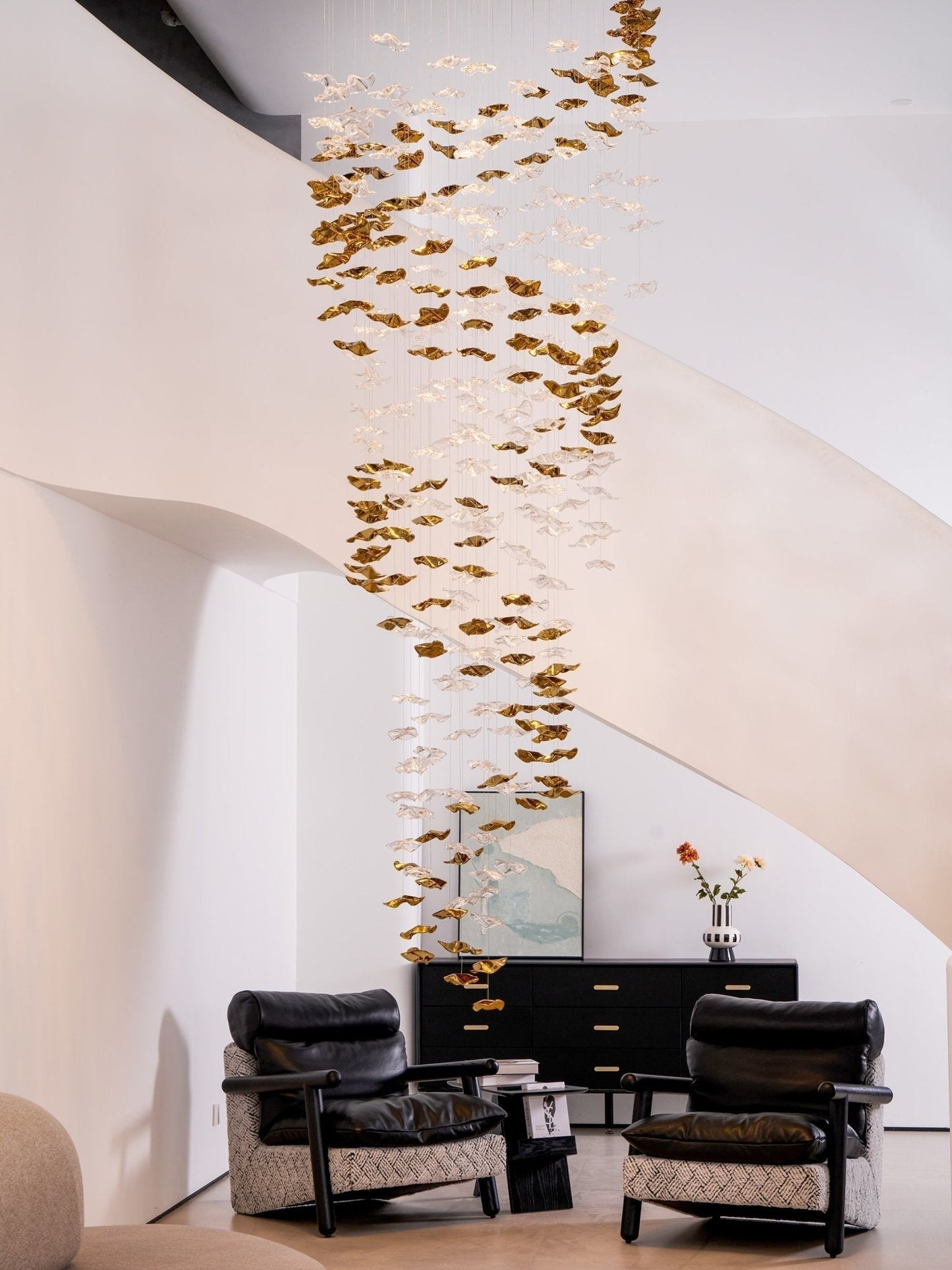 Galaxy Tidal Art Glass Crystal Spiral Chandelier