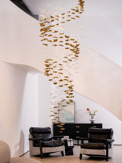 Galaxy Tidal Art Glass Crystal Spiral Chandelier