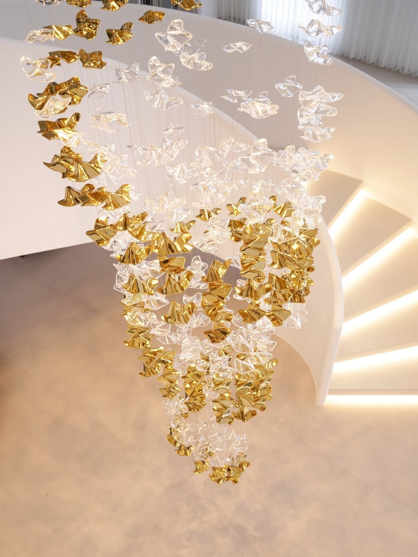 Galaxy Tidal Art Glass Crystal Spiral Chandelier