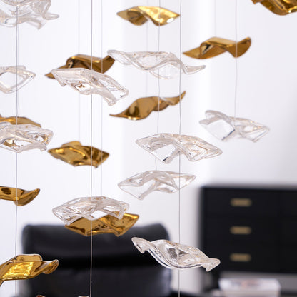 Galaxy Tidal Art Glass Crystal Spiral Chandelier