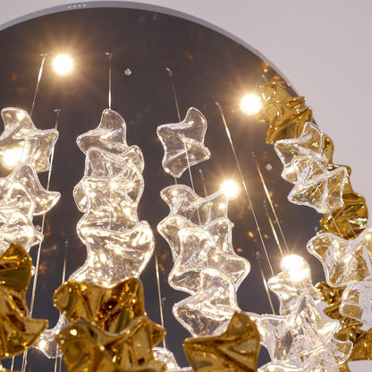 Galaxy Tidal Art Glass Crystal Spiral Chandelier