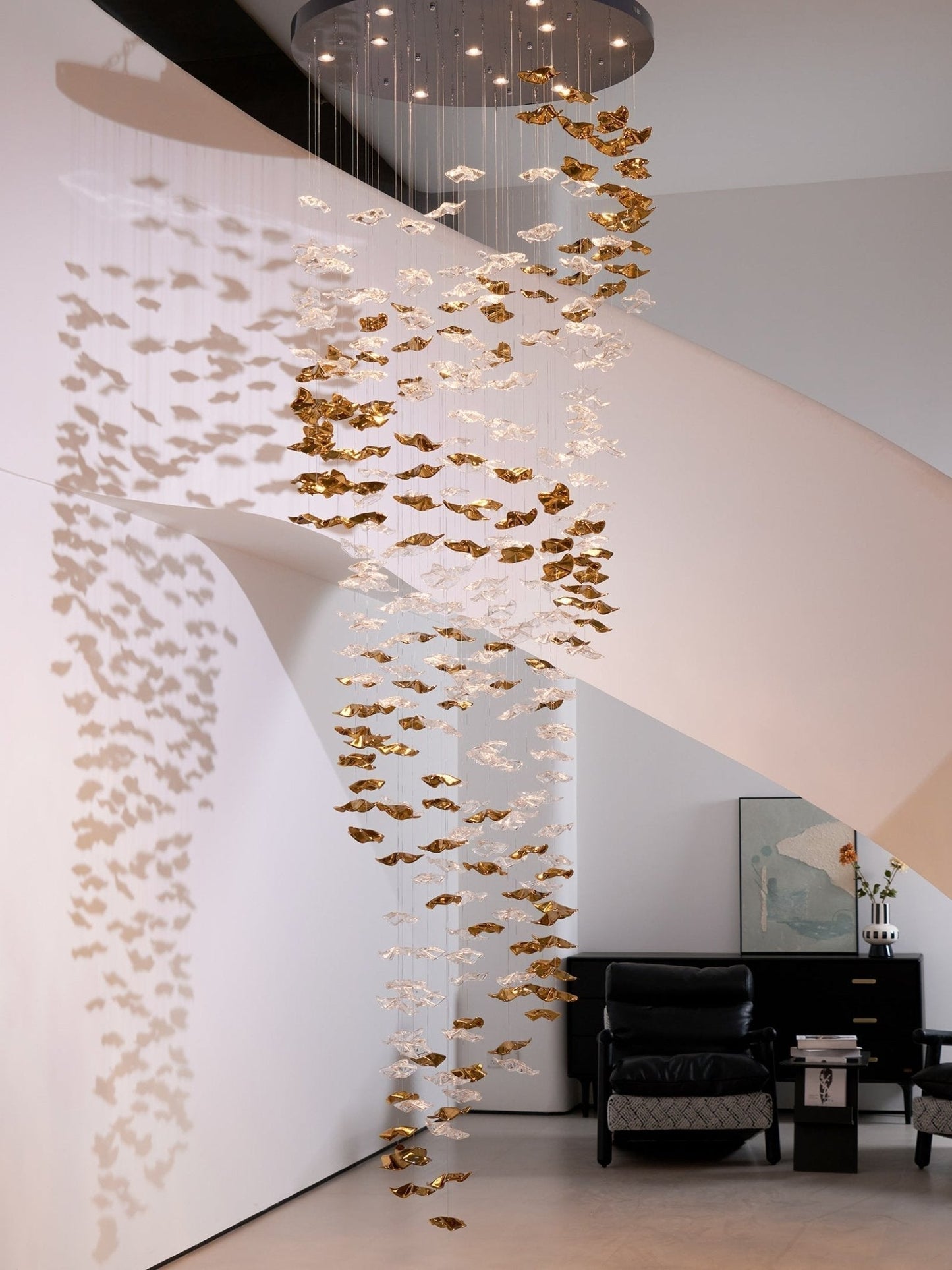 Galaxy Tidal Art Glass Crystal Spiral Chandelier