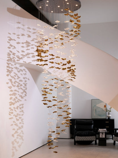 Galaxy Tidal Art Glass Crystal Spiral Chandelier