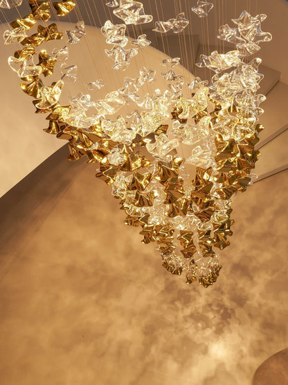 Galaxy Tidal Art Glass Crystal Spiral Chandelier