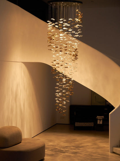 Galaxy Tidal Art Glass Crystal Spiral Chandelier