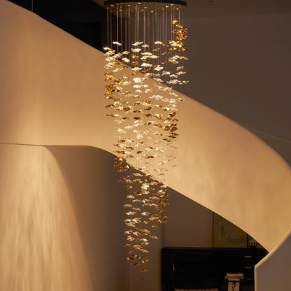 Galaxy Tidal Art Glass Crystal Spiral Chandelier