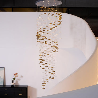 Galaxy Tidal Art Glass Crystal Spiral Chandelier