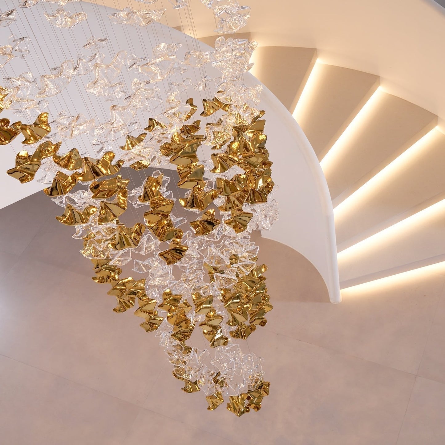 Galaxy Tidal Art Glass Crystal Spiral Chandelier