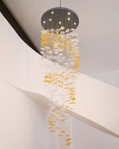 Galaxy Tidal Art Glass Crystal Spiral Chandelier