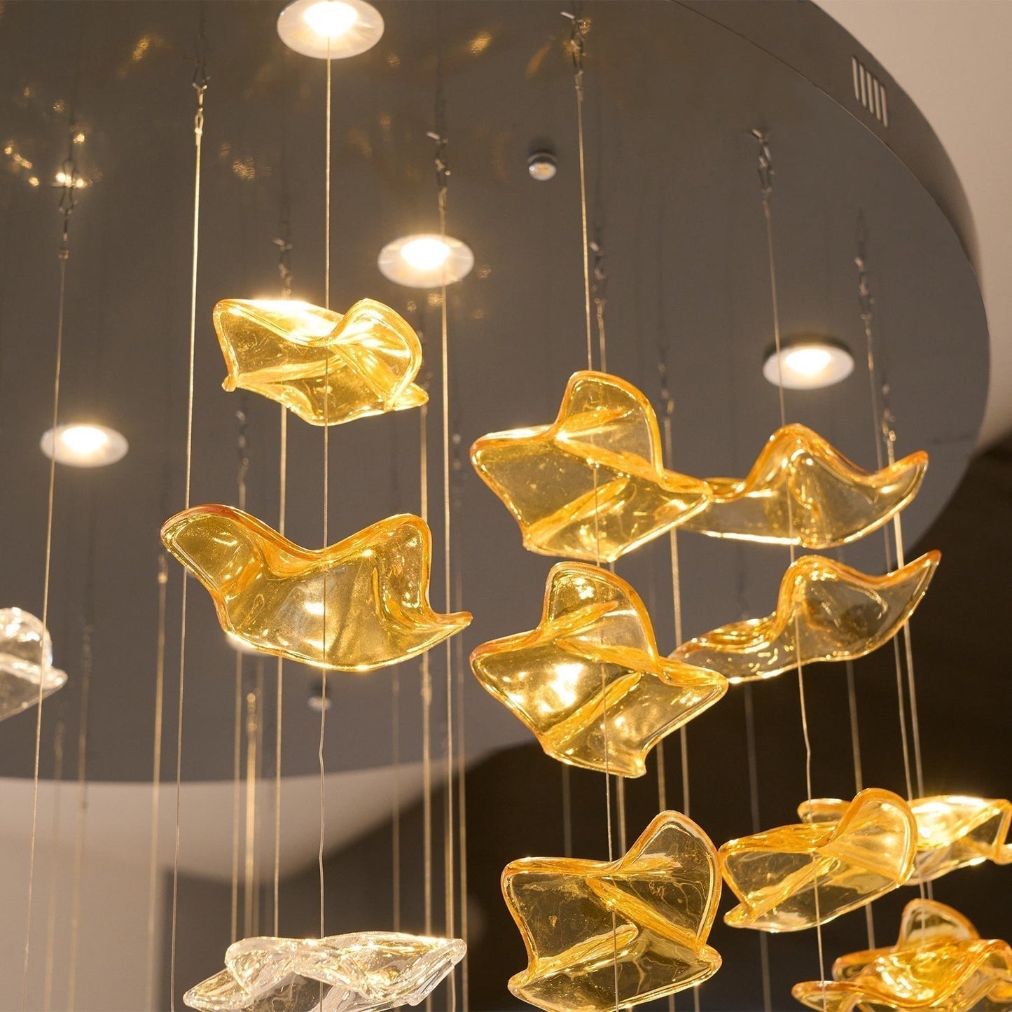 Galaxy Tidal Art Glass Crystal Spiral Chandelier
