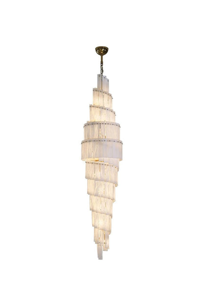 Tiered Rectangular Alabaster Chandelier | morylighting