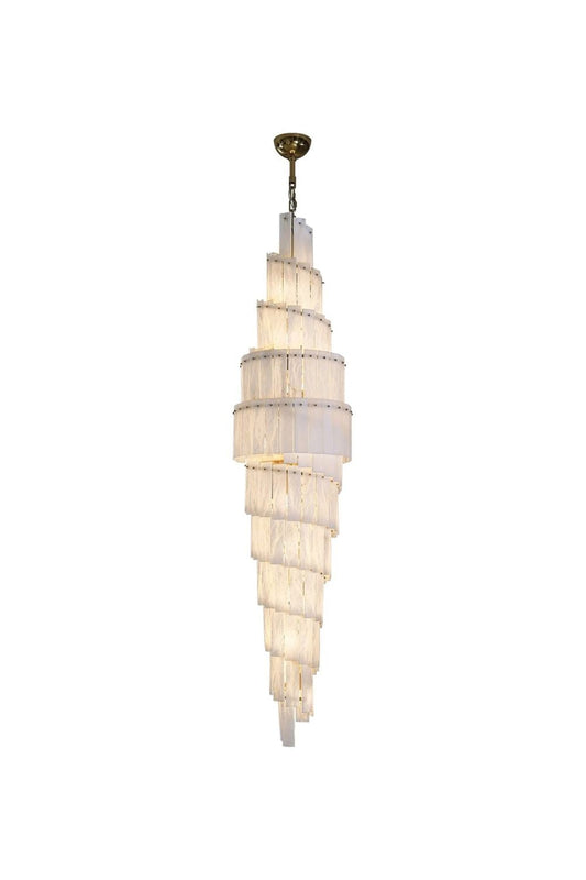 Tiered Rectangular Alabaster Chandelier | morylighting