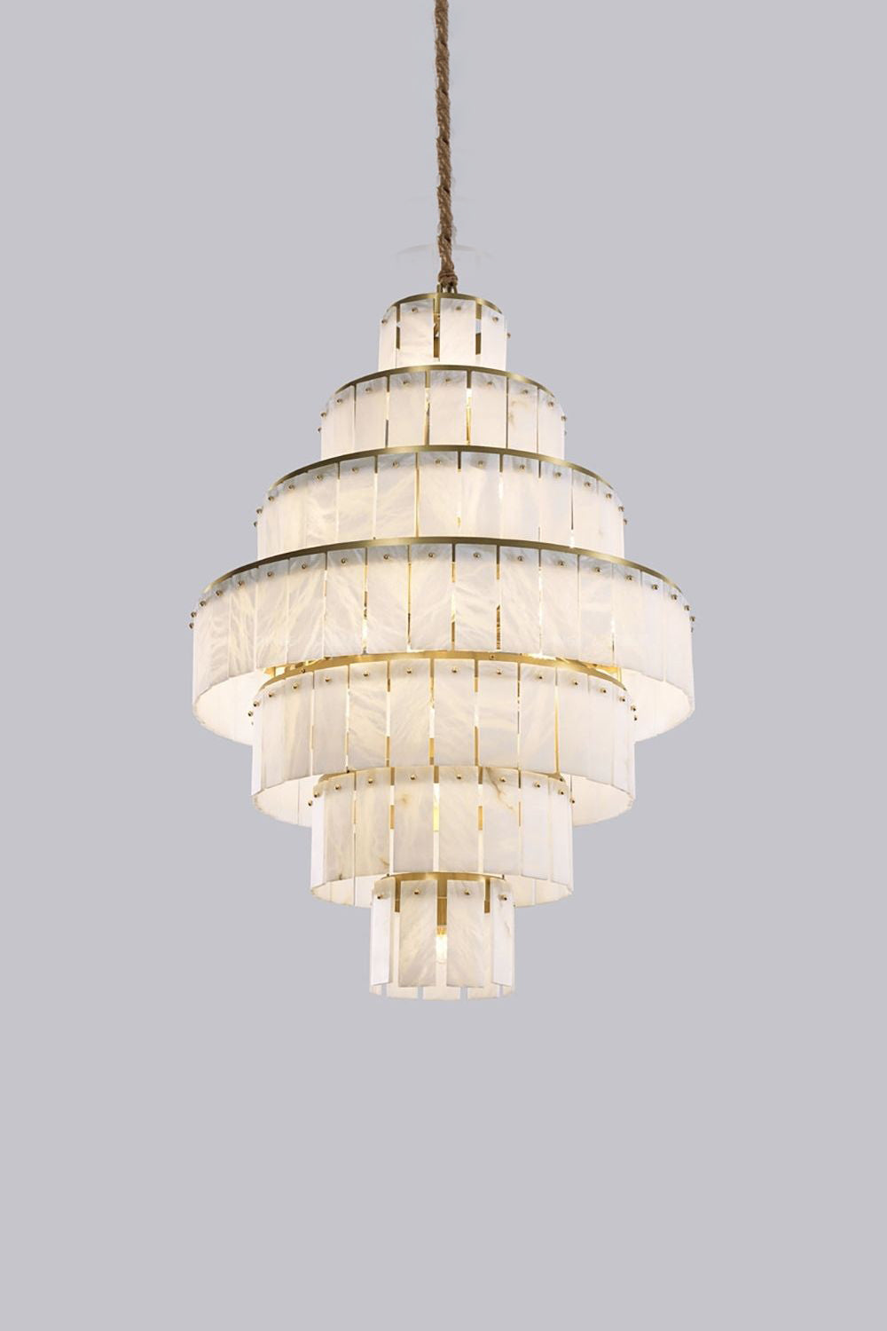 Tiered Rectangular Alabaster Chandelier - view 15 | morylighting
